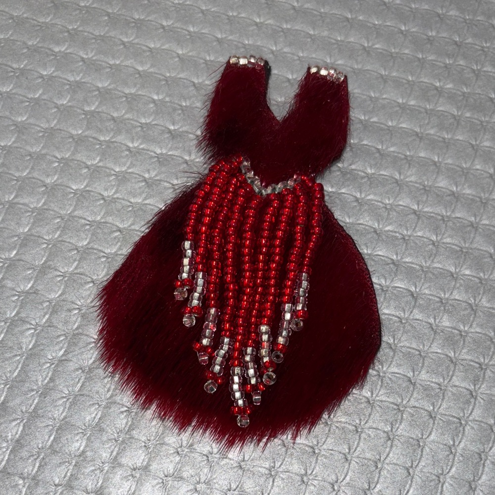 Red Dress brooch